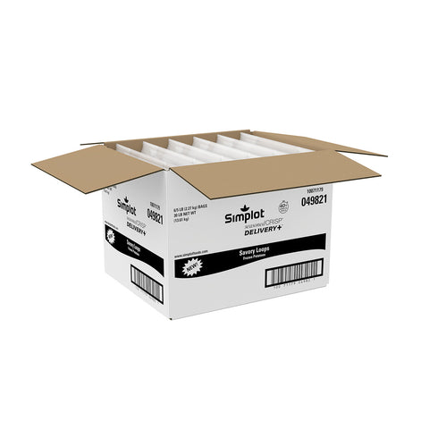 Simplot Seasoned CRISP Delivery+ Skin On Battered Potato Savory Loop, 5 Pound -- 6 per case