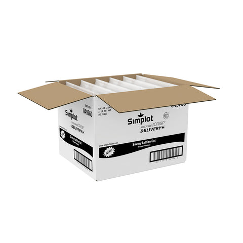 Simplot SeasonedCRISP® Delivery+™ POTATO FRIES LATTICE CUT SAVORY BATTERED SKIN-ON