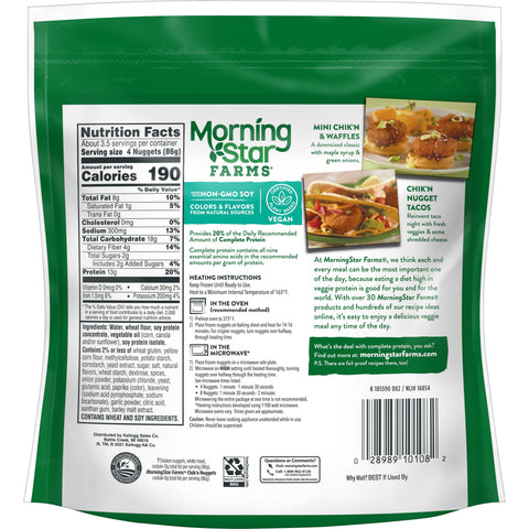 Morningstar Farms Poultry Chicken Nuggets, 10.5 Ounce -- 6 per case.