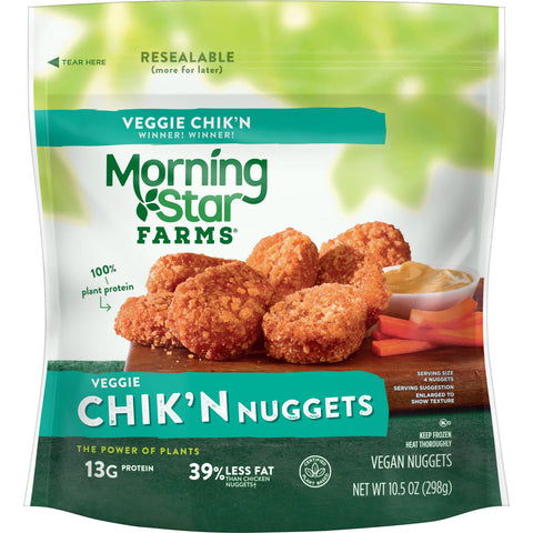 Morningstar Farms Poultry Chicken Nuggets, 10.5 Ounce -- 6 per case.