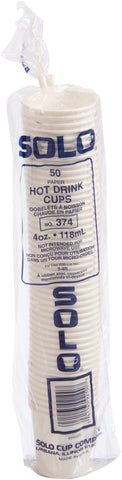 Solo White Single Sided Poly Paper Hot Cup, 4 Ounce -- 1000 per case