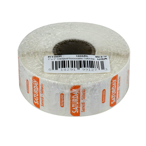 Label Removable Trilingual Orange Saturday 1x1