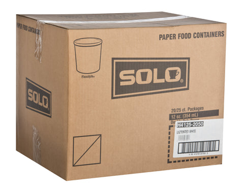Solo® White CONTAINER PAPER FOOD DOUBLE SIDED POLY FLEXSTYLE® 12 OZ