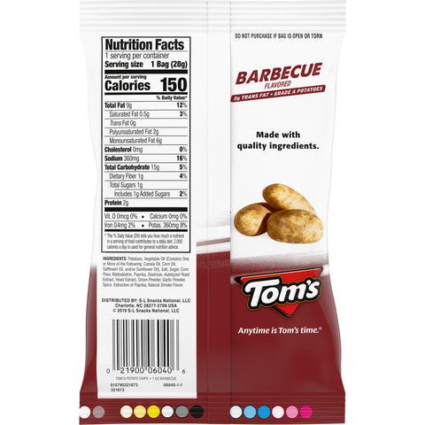 Tom's CHIP POTATO BARBECUE SINGLE SERVE