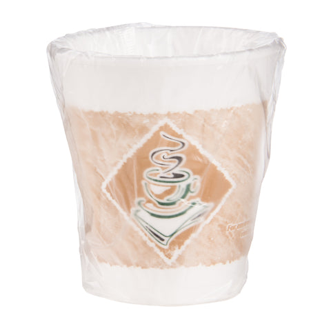 Dart ThermoGlaze Cafe G Design Green Expanded Polystyrene Stock Print Insulated Foam Hot and Cold Cup, 8 Ounce