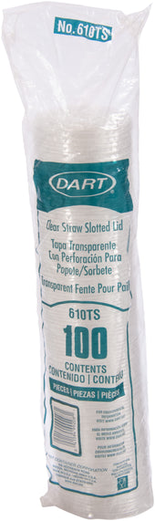 Dart LID PLASTIC CLEAR STRAW SLOT 9-10 OZ
