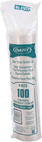 Lid Plastic Clear Straw Slot 9-10 Oz