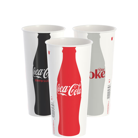 Cup Paper Cold Double Sided Poly Coca-cola Stock Print 24 Oz