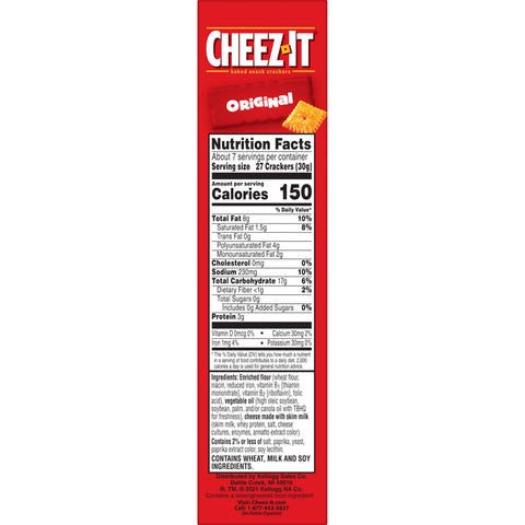 Cheez It Original Cracker, 7 Ounce -- 12 per case