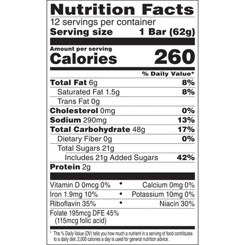 Snack Bar Rice Krispies Treat Original Square