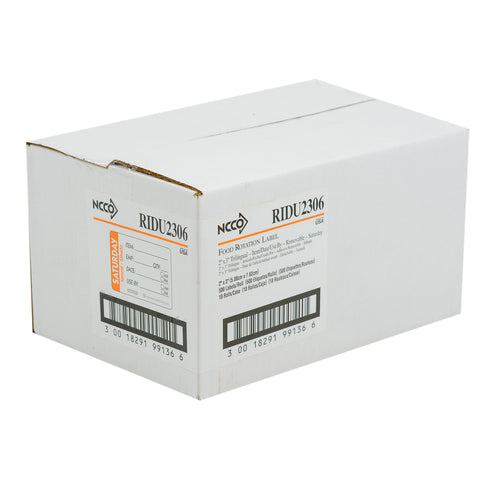 National Checking Company Dateit Orange Trilingual Item/Date/Use By Removable Label - Saturday, 2 x 3 inch -- 500 per case.