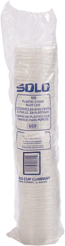 Solo Clear Polyethylene Straw Slot Lid for 15-20 Ounce Cold Cup -- 1000 per case