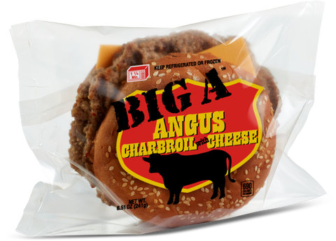 Advance Pierre Big A Angus Charbroil Sandwich with Cheese, 8.51 Ounce -- 12 per case.