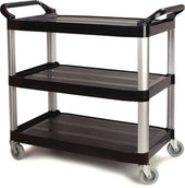 Sysco Brand CART BUS 3-SHELF BLACK 36X18