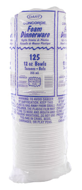 Bowl Foam Non-laminated White 12 Oz