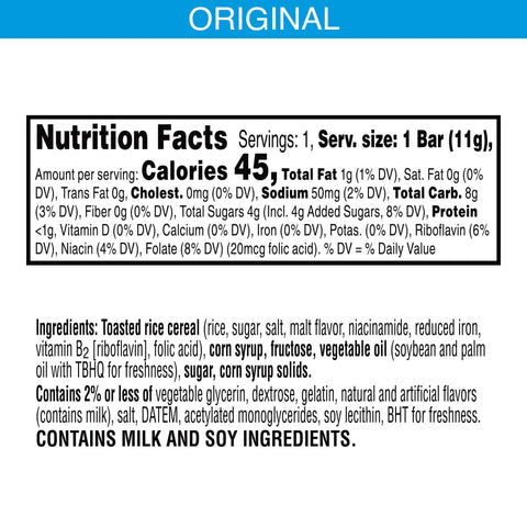 Rice Krispies Treats Original Mini-Square Cereal, 0.39 Ounce -- 600 per case.
