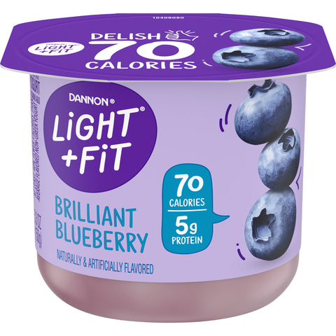 Light and Fit Blueberry Yogurt, 5.3 Ounce -- 12 per case.