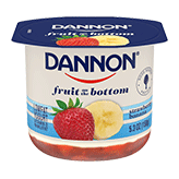 Yogurt Strawberry Banana Fruit On The Bottom