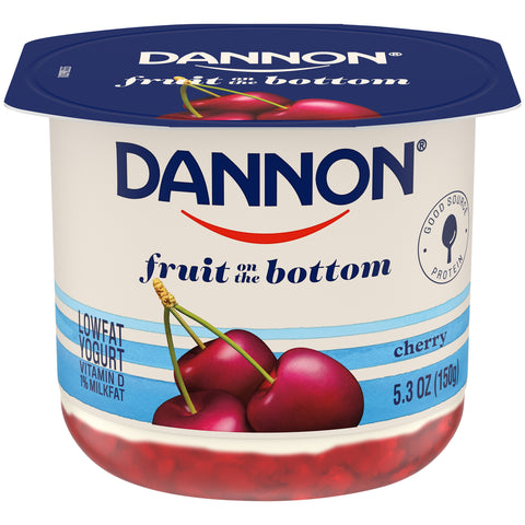 Dannon Fruit on the Bottom Cherry Low Fat Yogurt, 5.3 ounce -- 12 per case