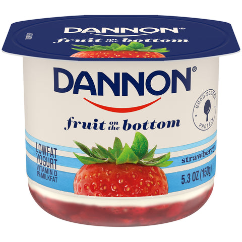 Dannon Fruit on the Bottom Strawberry Low Fat Yogurt, 5.3 ounce -- 12 per case