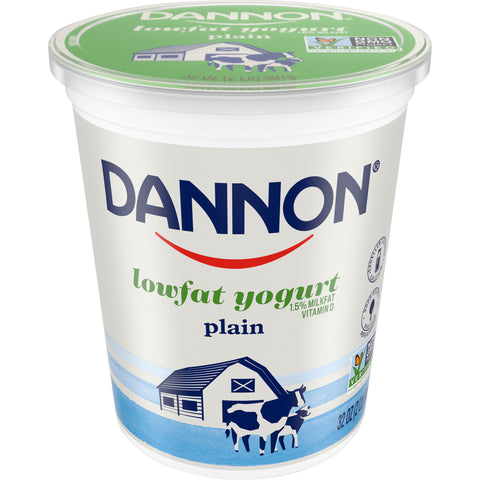 Dannon All Natural Quart Plain Lowfat Yogurt, 32 Ounce -- 6 per case.