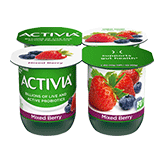 Activia Mixed Berry Probiotic Yogurt, 4 Ounce -- 24 per case.