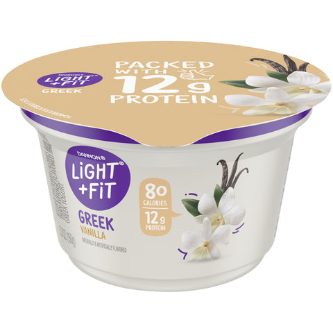 Light and Fit Greek Vanilla Nonfat Yogurt, 5.3 Ounce -- 12 per case.