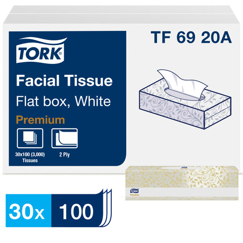 Tork Premium TISSUE FACIAL WHITE 2-PLY 8X8