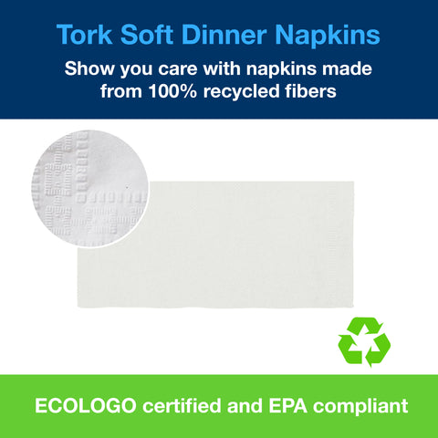 Napkin Dinner 15x17 White 2-ply 1/8 Fold