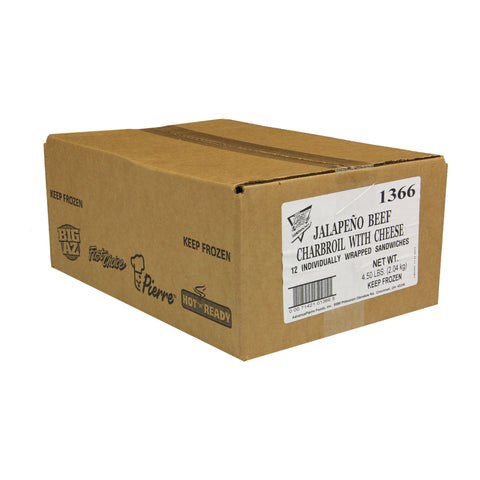 Advance Pierre Fast Choice Jalapeno Charbroil Cheeseburger with Cheese, 6 Ounce -- 12 per case.
