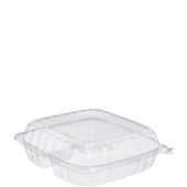 Container Ops Clear Hinged Lid Large 3-compartment 8-7/8x9-3/8x3