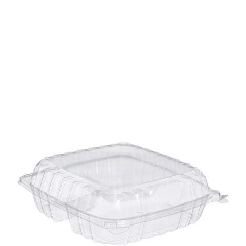 Container Ops Clear Hinged Lid Large 3-compartment 8-7/8x9-3/8x3