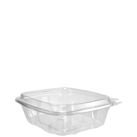 Container Plastic Clear W/ Flat Lid Tamper-resistant 24 Oz