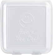 Dart CONTAINER FOAM HINGED 3-COMPARTMENT HAVE A NICE DAY