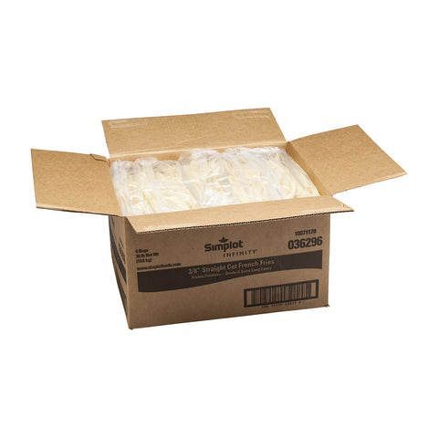 Infinity 3/8 inch Straight Cut Fries, 5 Pound -- 6 per case.