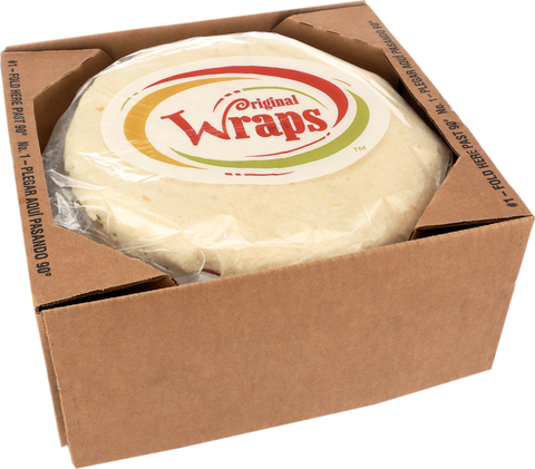 Tortilla Wrap White Heat Pressed 12
