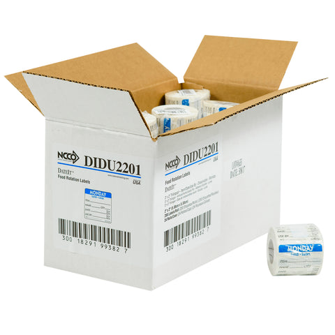 DateIt™ LABEL DISSOLVABLE USE BY MONDAY BLUE 2X2