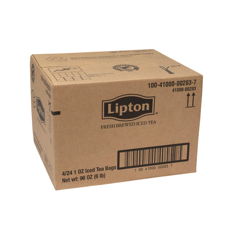 Lipton Black Iced Tea Bags Unsweetened, 1 gallon, Pack of 24 -- 4 per case