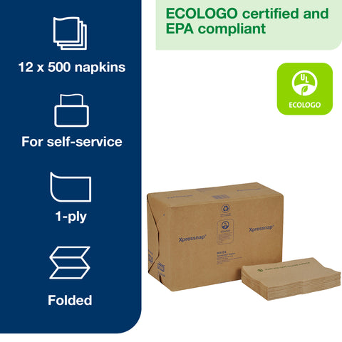 Napkin Dispenser Eviromental Print Natural 1-ply 8.5x13