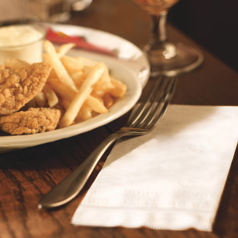 Napkin Dinner 15x16.25 White 2-ply 1/8 Fold