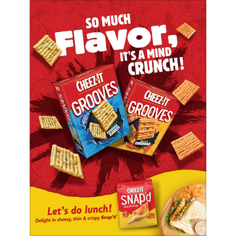 Sunshine Cheez It Grooves Original Crackers, 3.25 Ounce -- 12 per case.