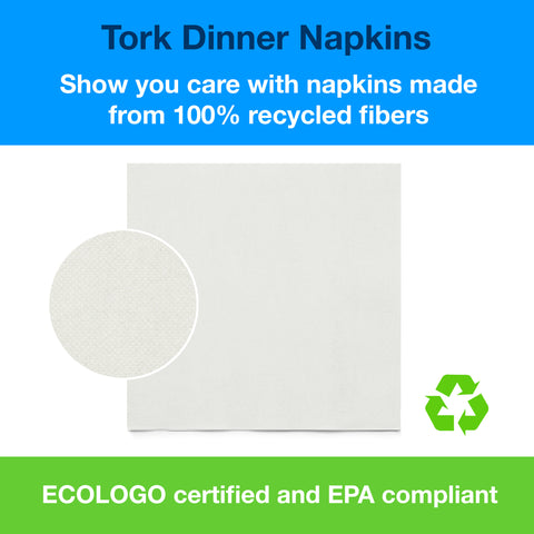 Tork 1 Ply White Paper 1/4 Fold Universal Dinner Napkin, 17 x 17 inch -- 4008 per case