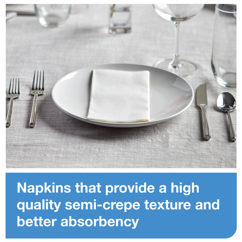 Tork 1 Ply White 1/8 Fold Universal Dinner Napkin, 15 x 17 inch -- 3000 per case