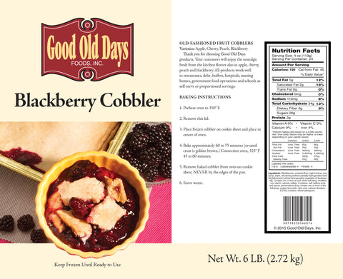 Good Old Days Country Kitchen Blackberry Cobbler, 6 Pound -- 4 per case.