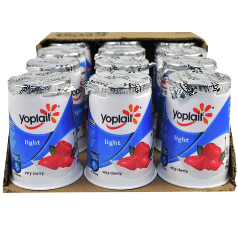 Yoplait Light Very Cherry Yogurt, 6 Ounce -- 12 per case.