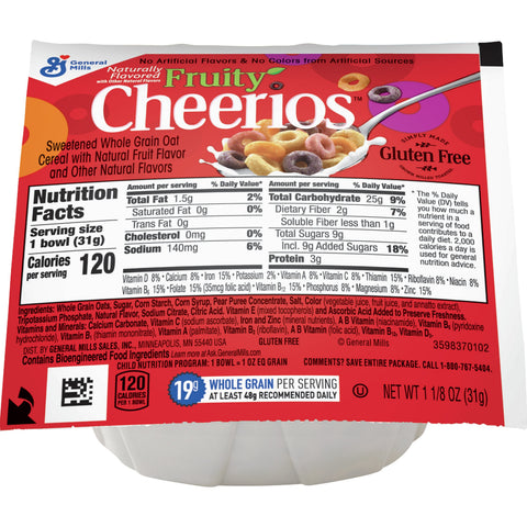 General Mills CEREAL FRUITY CHEERIOS BOWLPAK