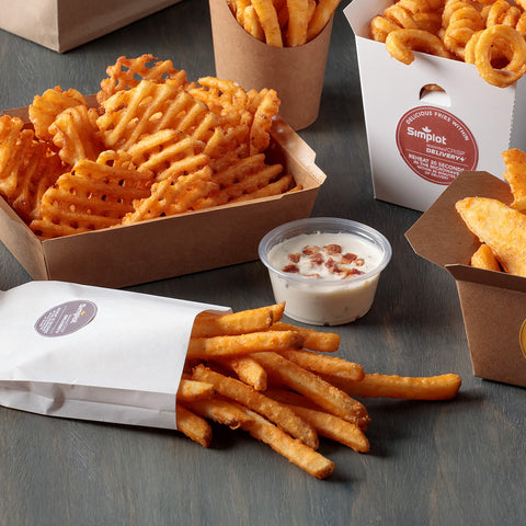 Simplot Seasoned CRISP Delivery+ Skin On Battered Savory Straight Cut Potato Fries, 5 Pound -- 6 per case