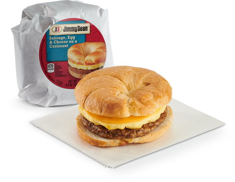Jimmy Dean Egg and Cheese Sausage Croissant Sandwich, 4.9 Ounce -- 12 per case.