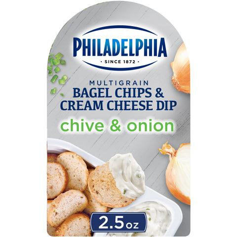 Snack Multigrain Bagel Chips And Chive & Onion Cream Cheese Dip