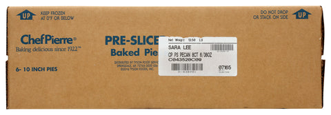 Sara Lee Chef Pierre Pre Sliced Pecan Pie, 8 inch Slice -- 6 per case.